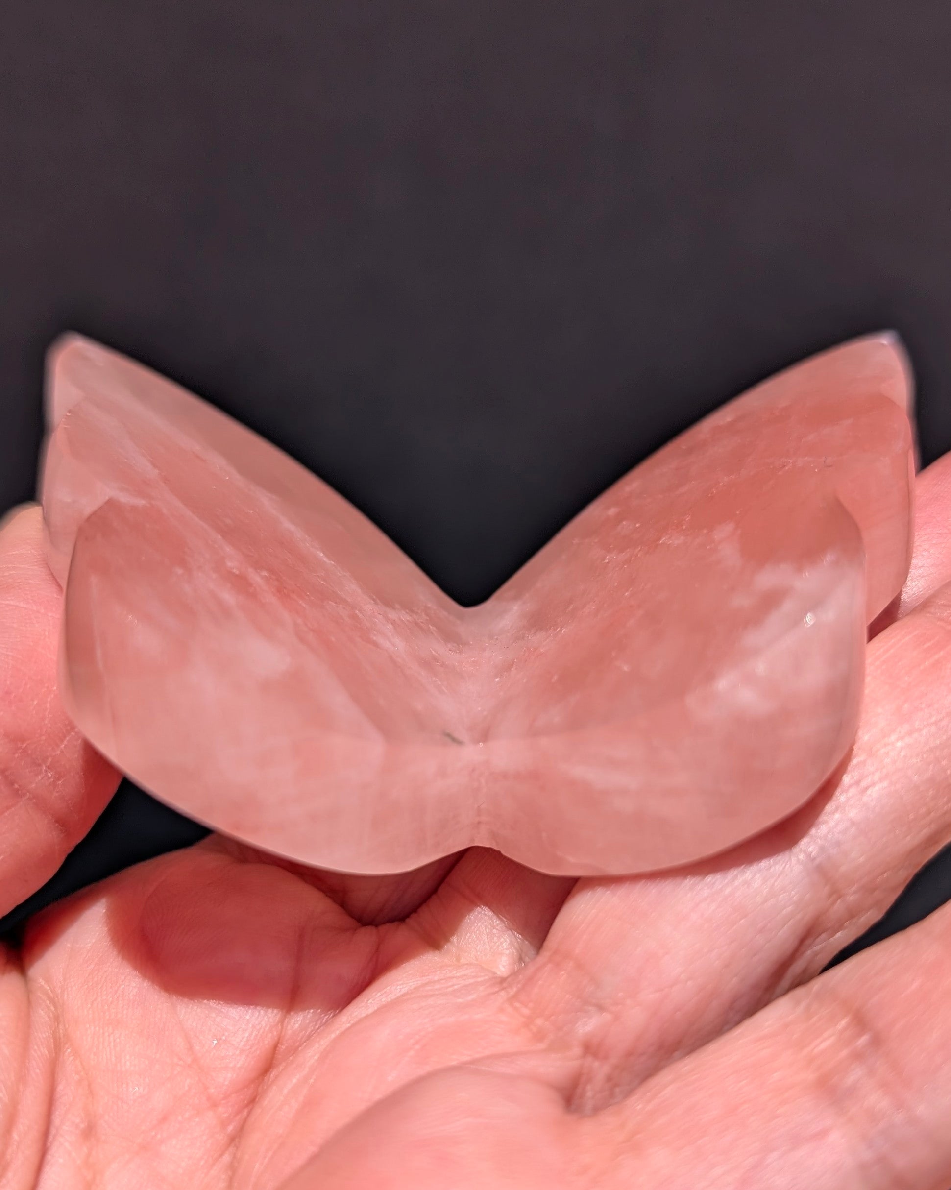 Strawberry Calcite Butterfly Q