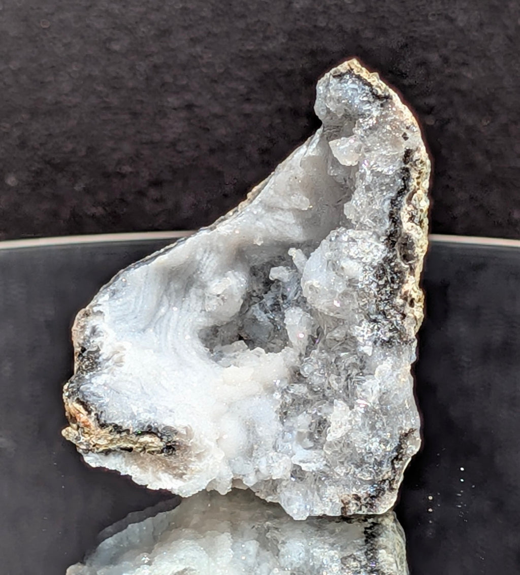 Fluorescent Trancas Geode with Quartz Crystals H