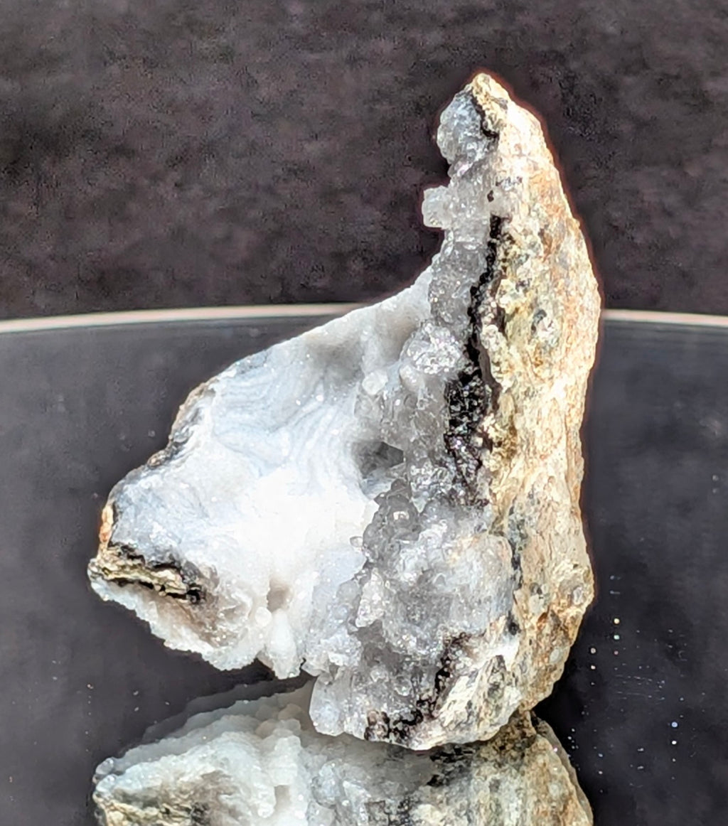 Fluorescent Trancas Geode with Quartz Crystals H