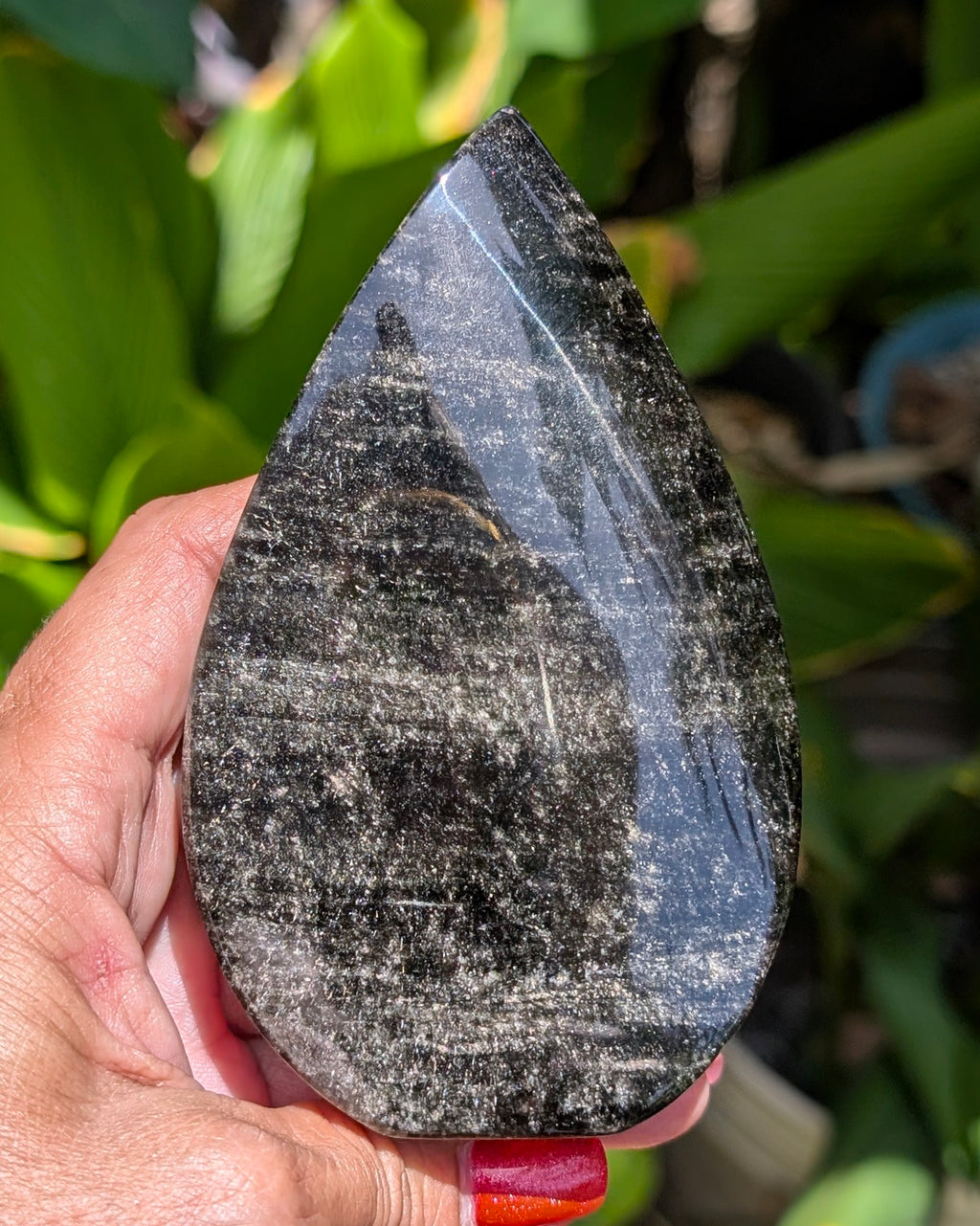 Black Obsidian Flame with Silver Sheen - Opt. Z