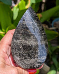 Black Obsidian Flame with Silver Sheen - Opt. Z