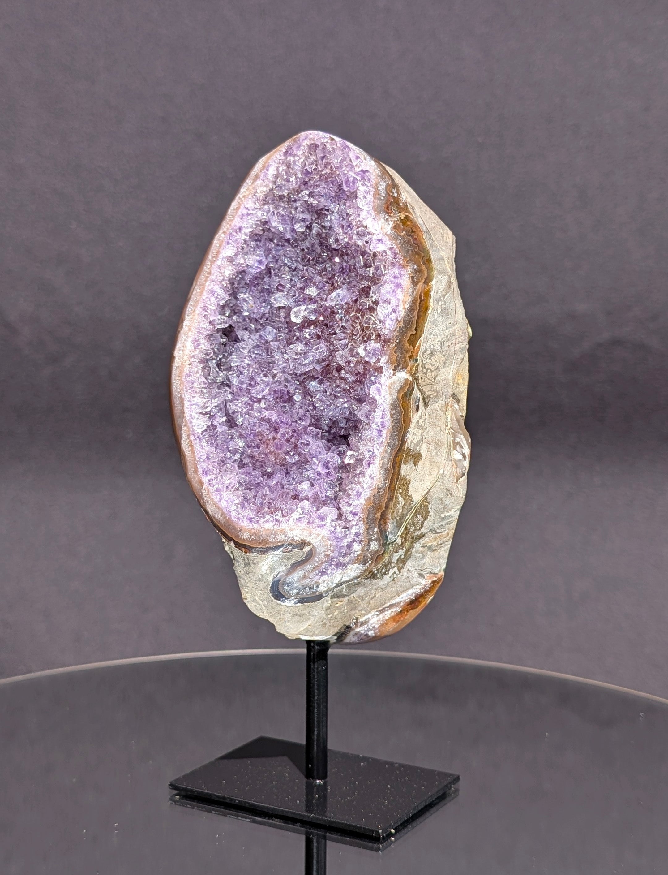 Amethyst Druzy Cluster on stand A