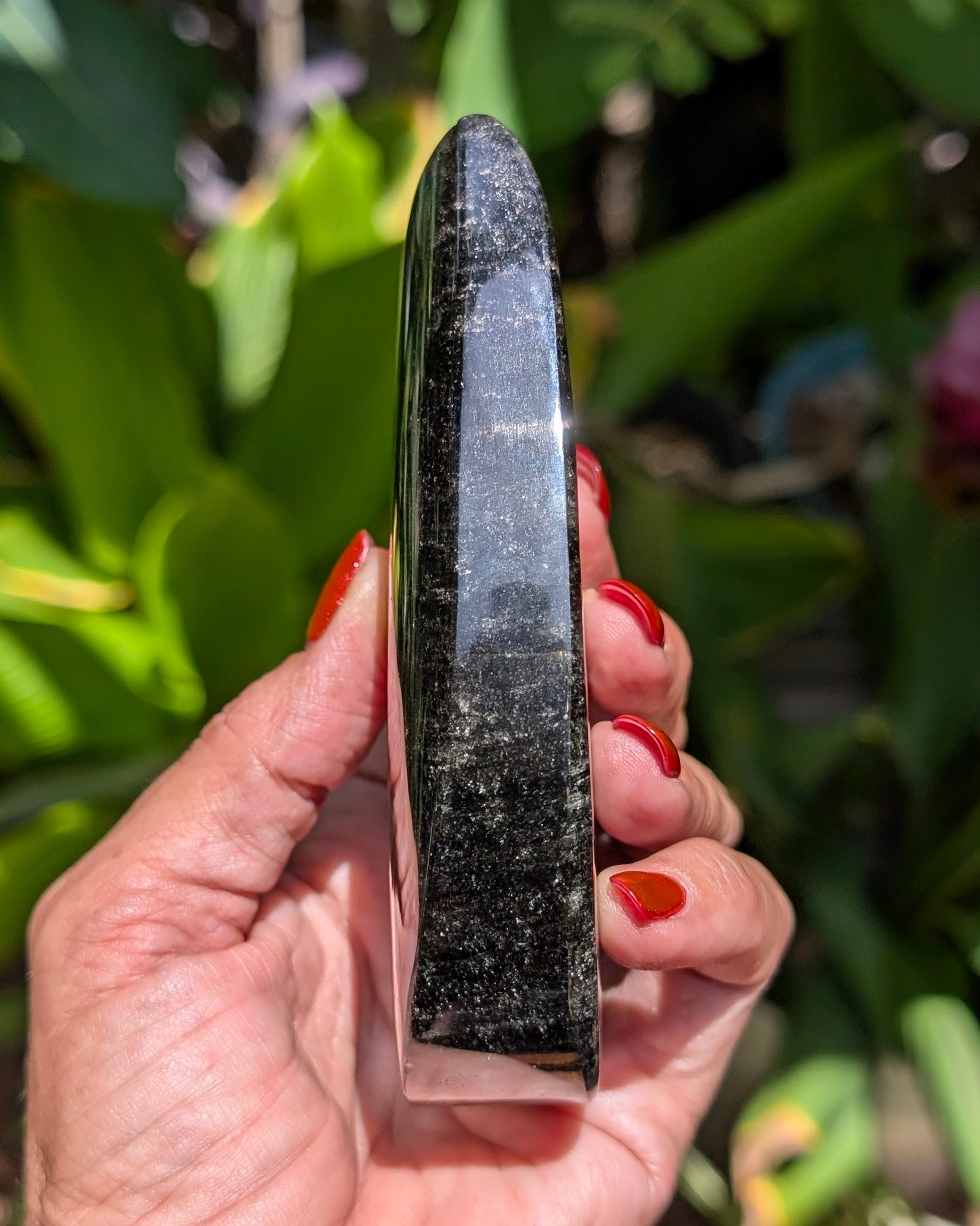 Black Obsidian Flame with Silver Sheen - Opt. Z