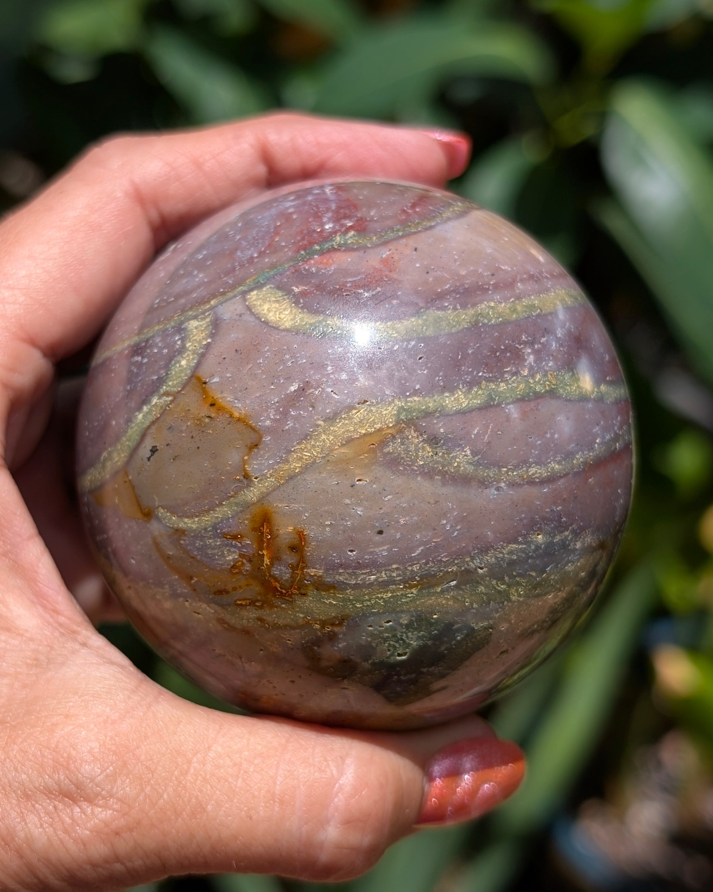 Sea Jasper Sphere - Opt. N