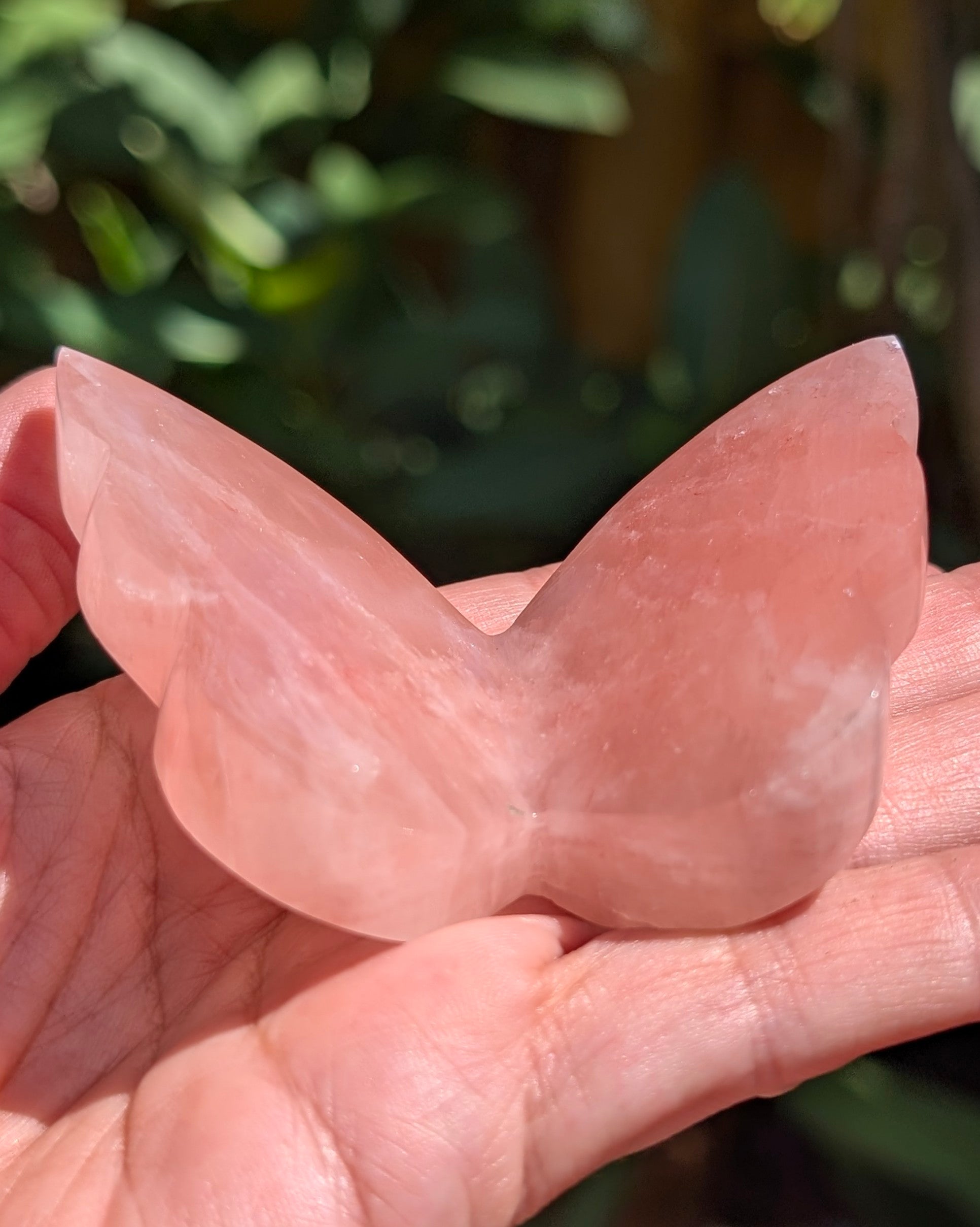 Strawberry Calcite Butterfly Q