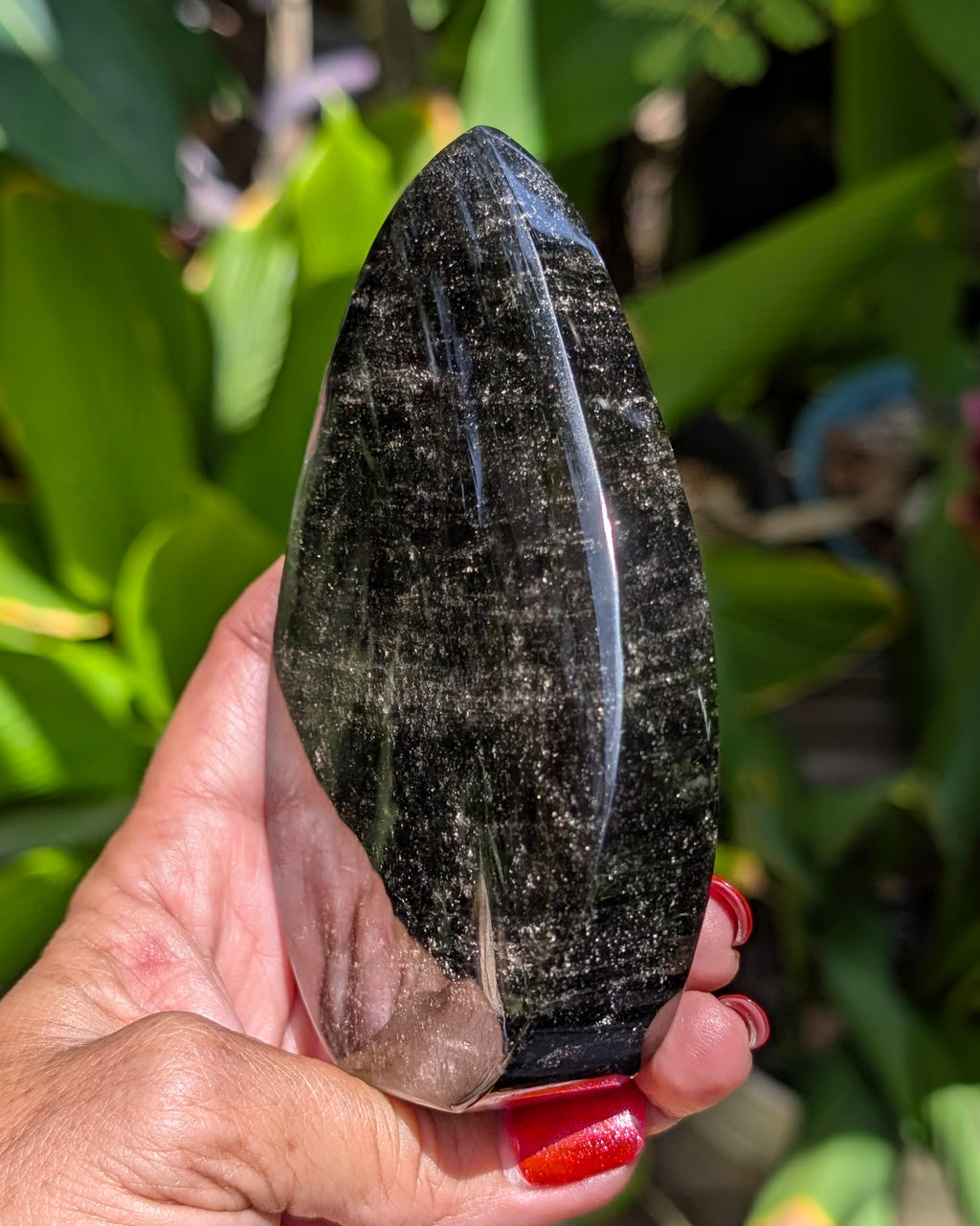 Black Obsidian Flame with Silver Sheen - Opt. Z