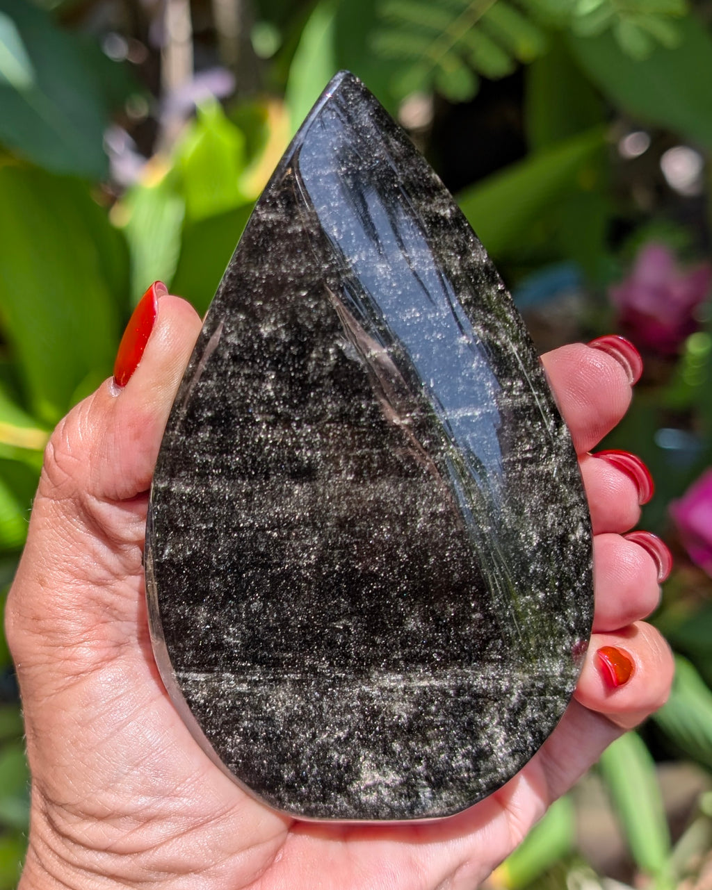 Black Obsidian Flame with Silver Sheen - Opt. Z