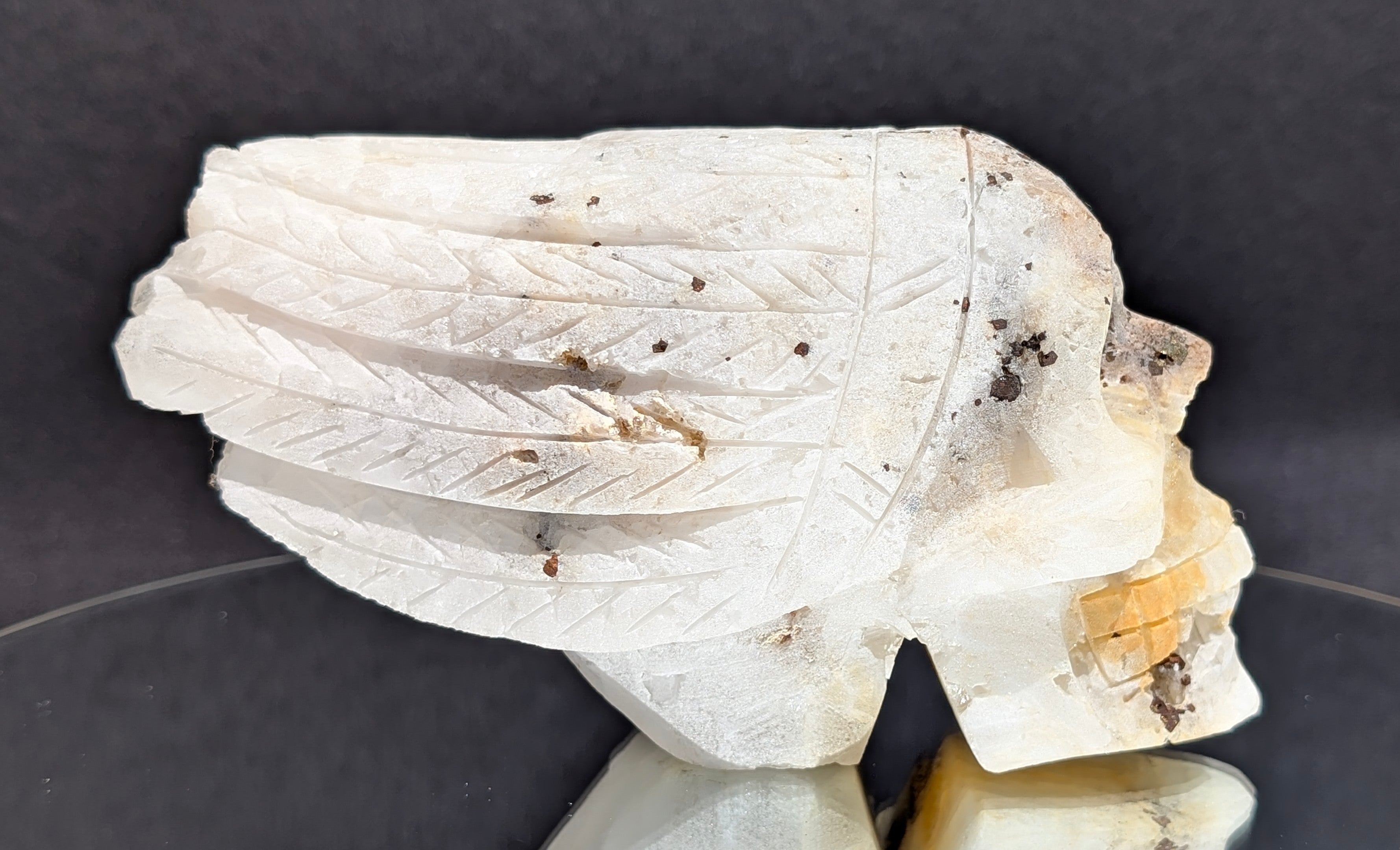 Quartz Skull with Feather Headdress A