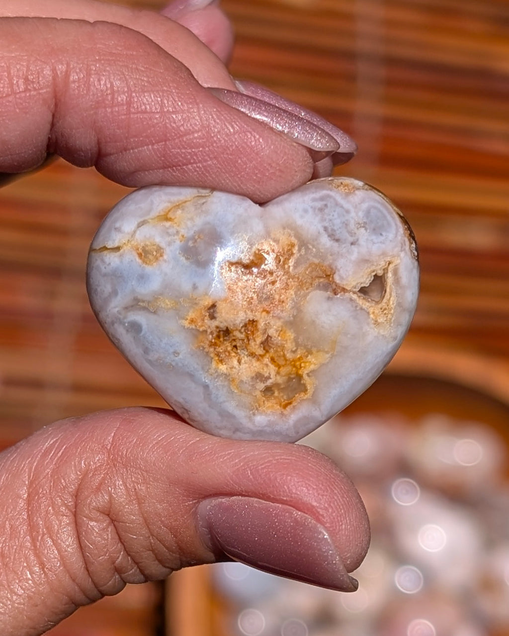 Adorable Flower Agate Mini Hearts
