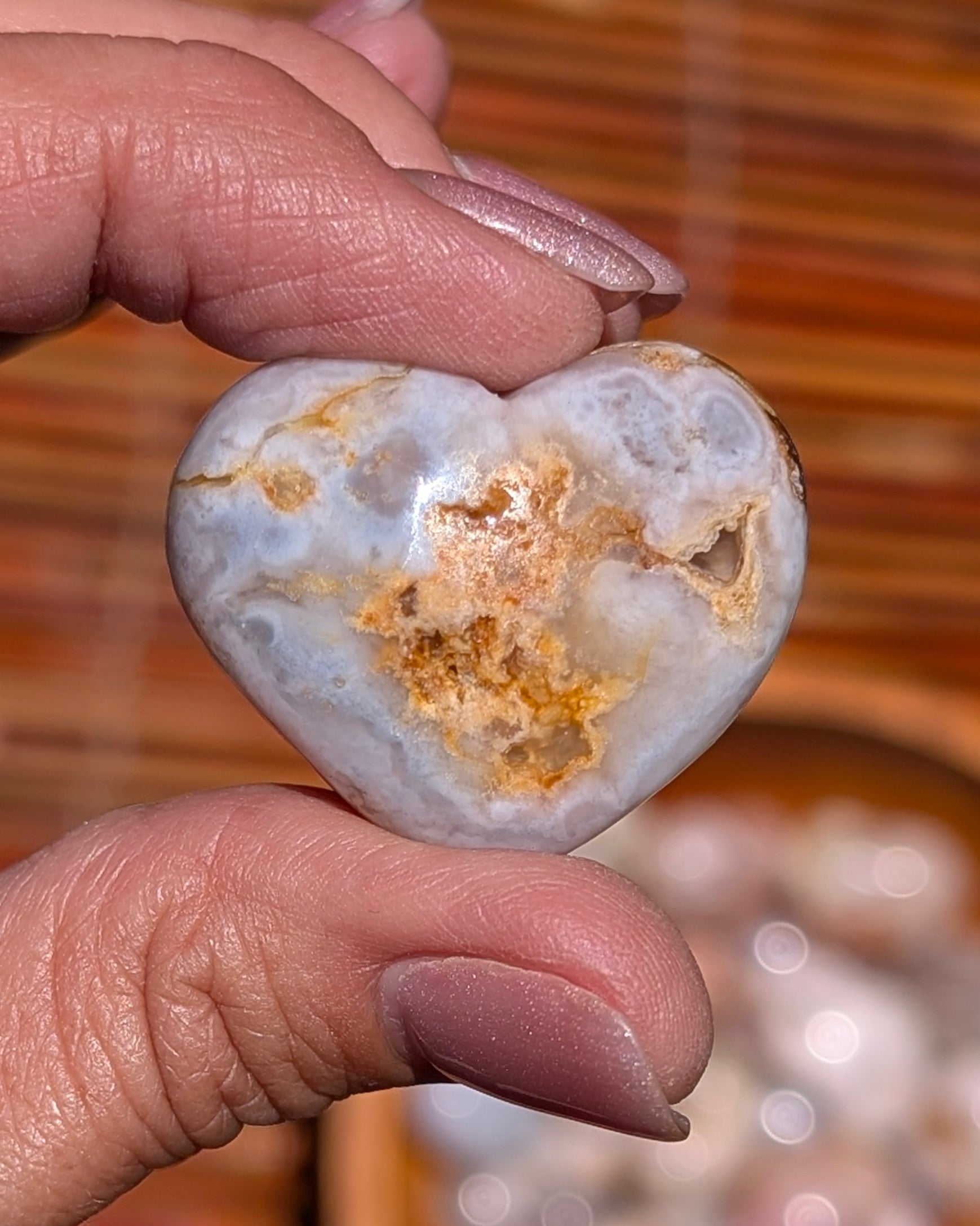 Adorable Flower Agate Mini Hearts