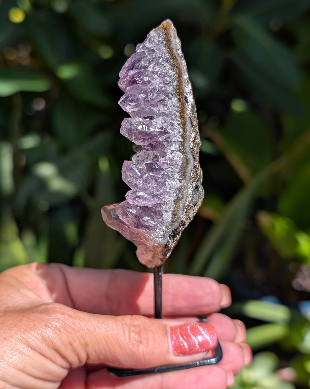 Druzy Amethyst on metal stand - Opt. D