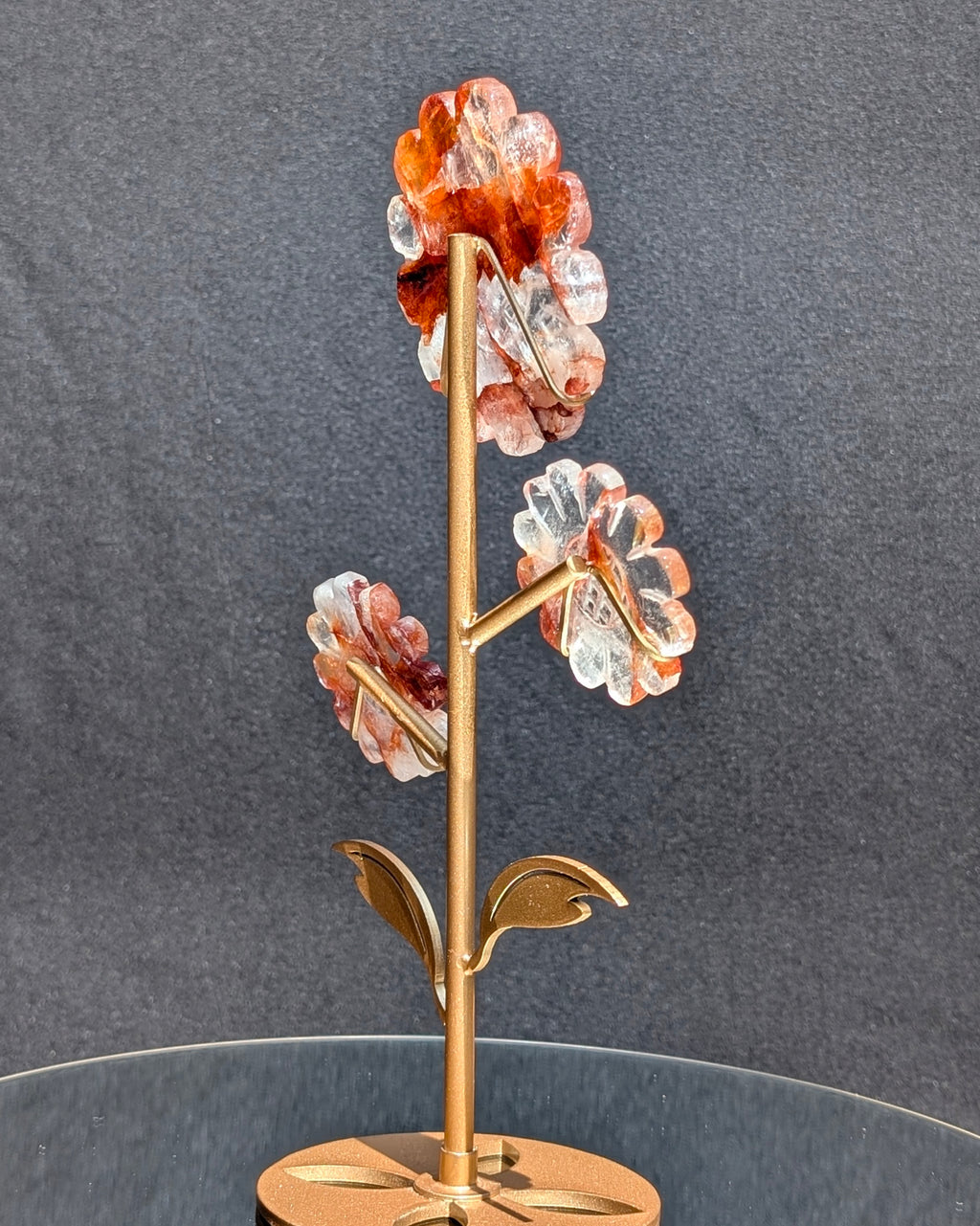 Fire Quartz Daisy on stand