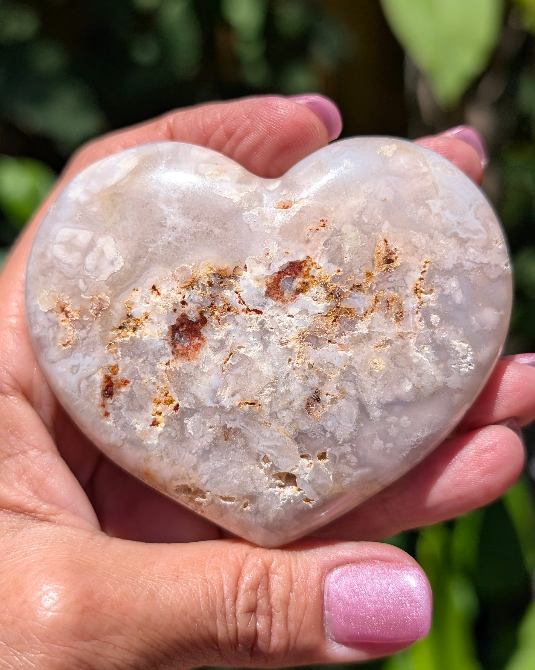 Flower Agate Heart G