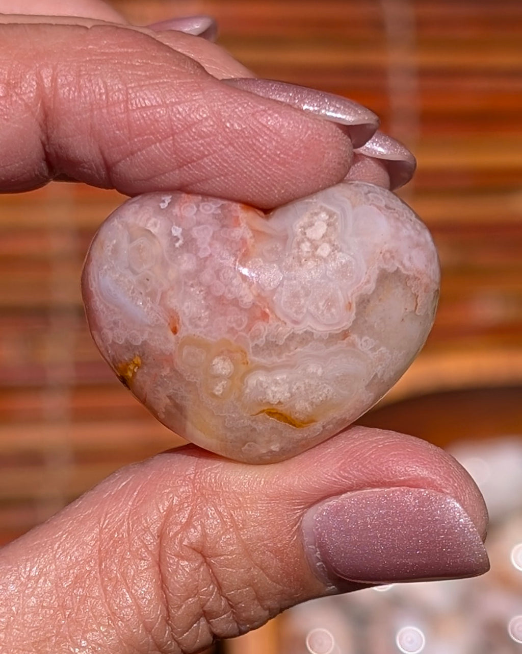 Adorable Flower Agate Mini Hearts