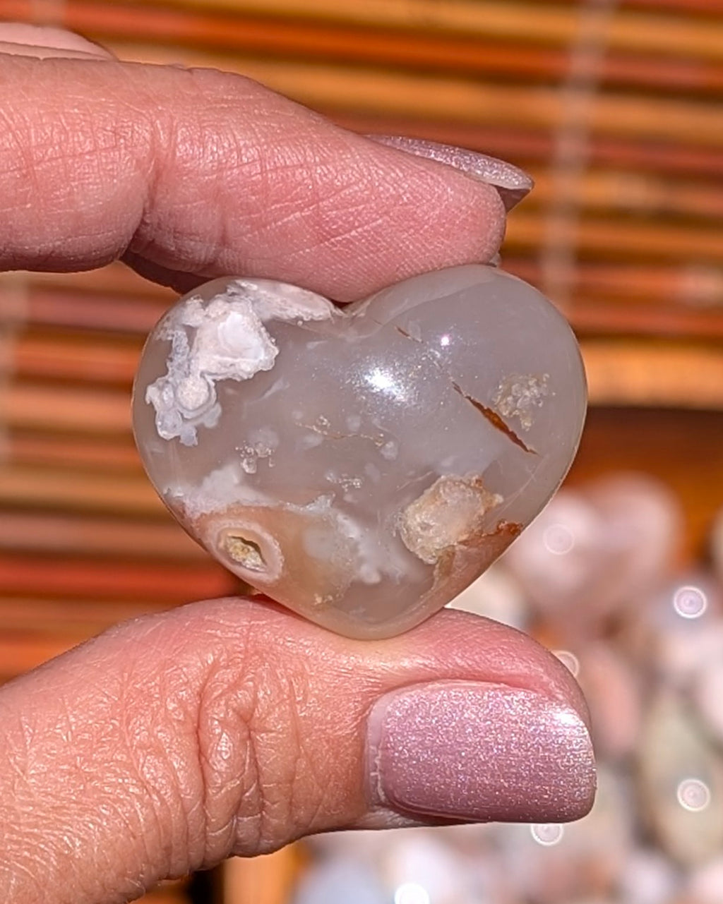 Adorable Flower Agate Mini Hearts