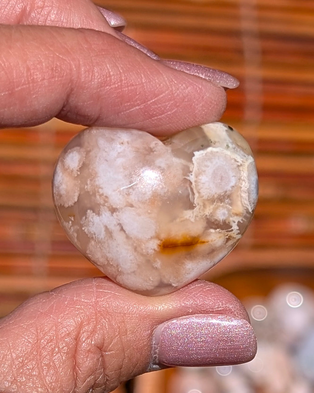 Adorable Flower Agate Mini Hearts