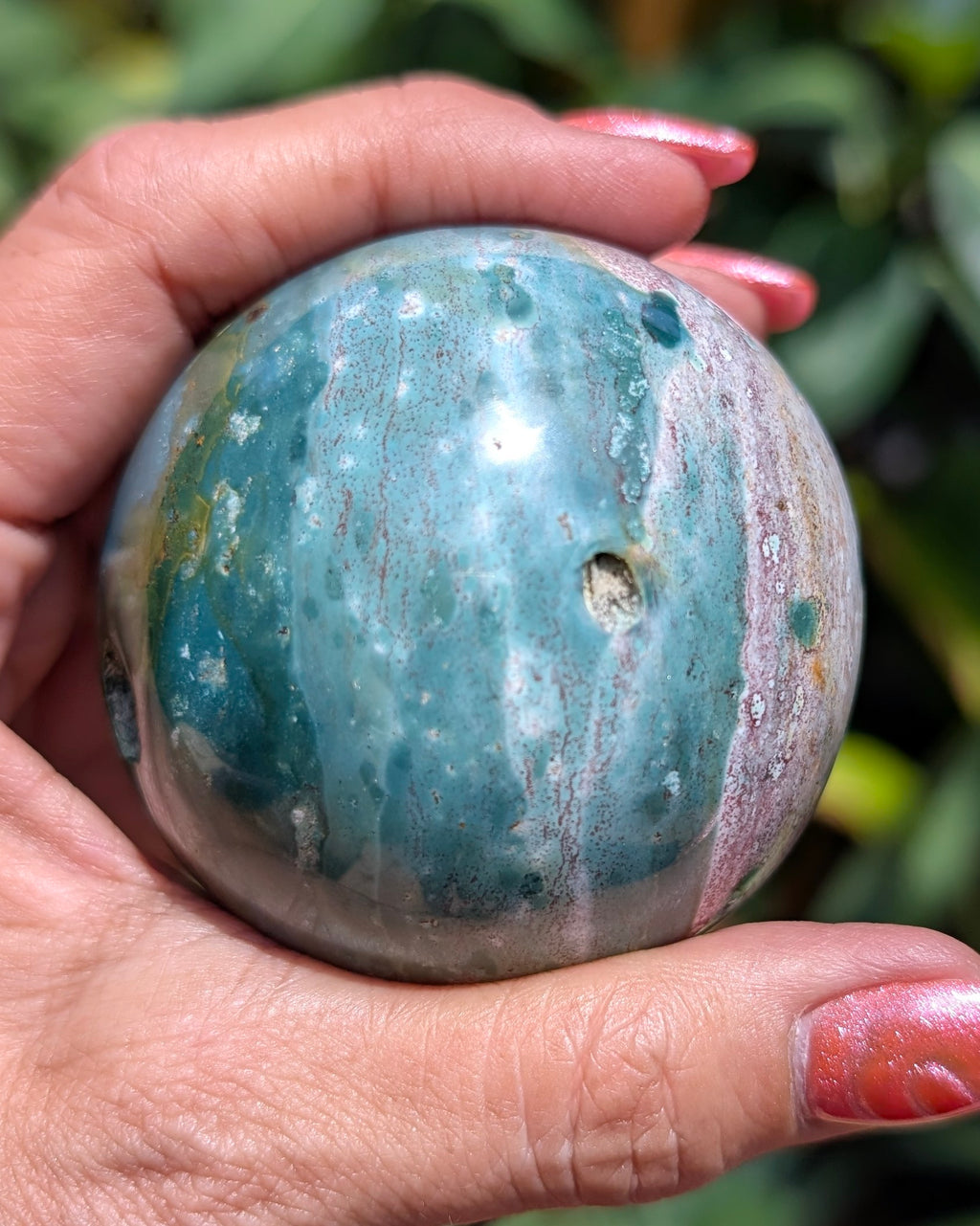 Sea Jasper Sphere - Opt. G