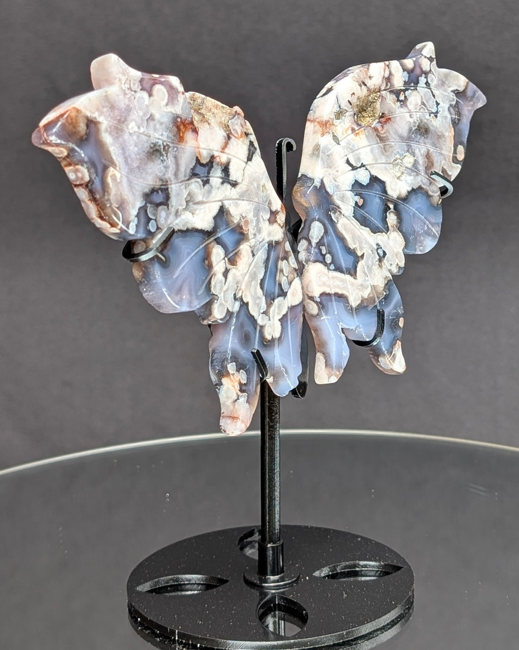 Blue Flower Agate Butterfly Z