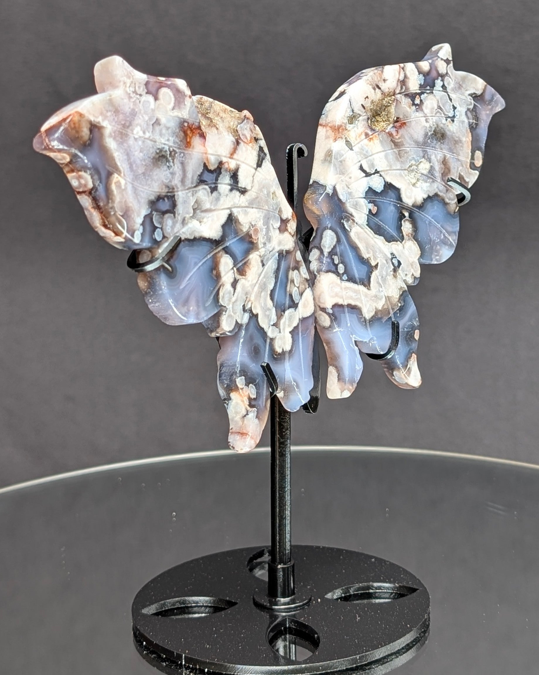 Blue Flower Agate Butterfly Z