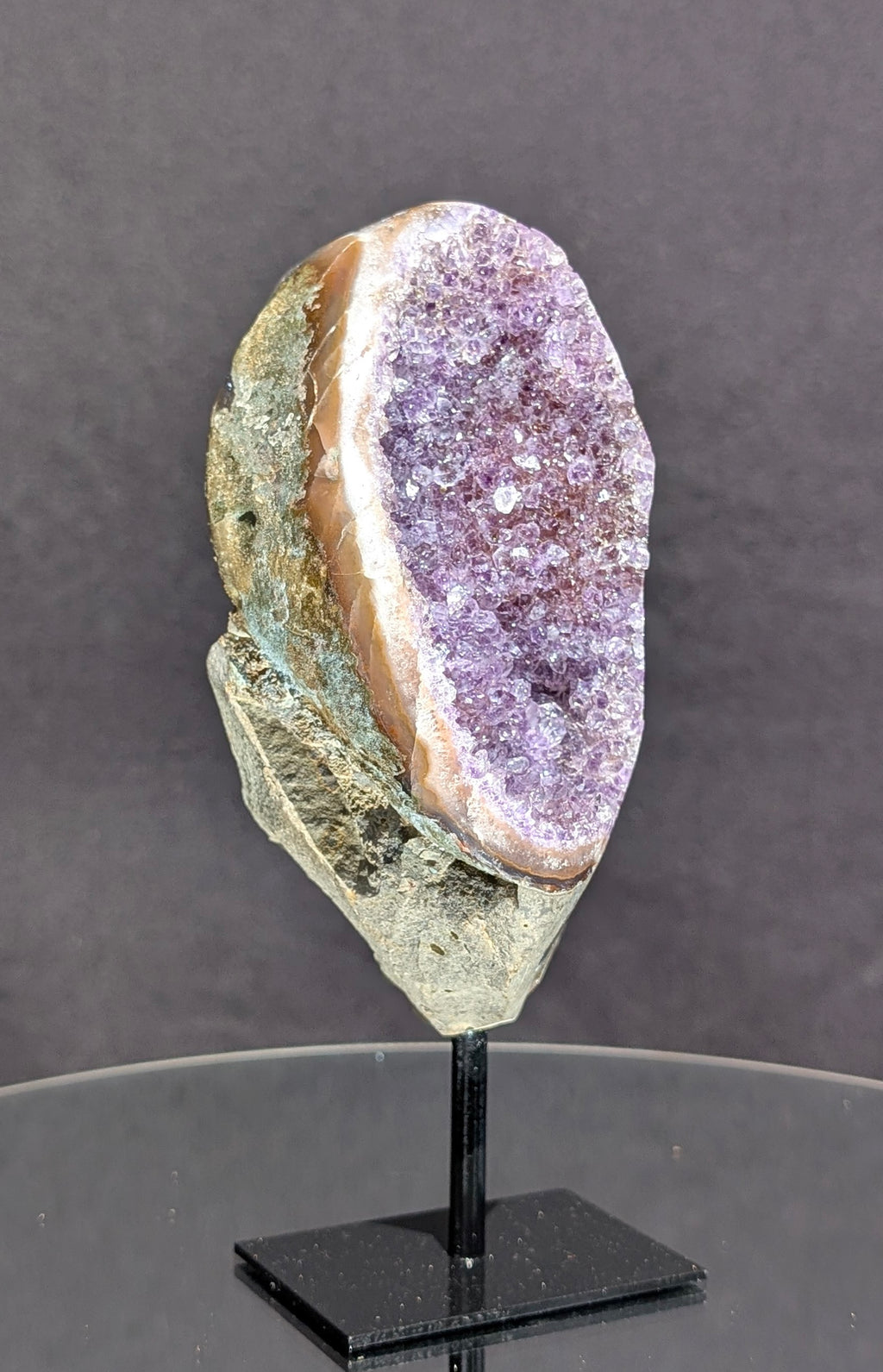 Amethyst Druzy Cluster on stand A