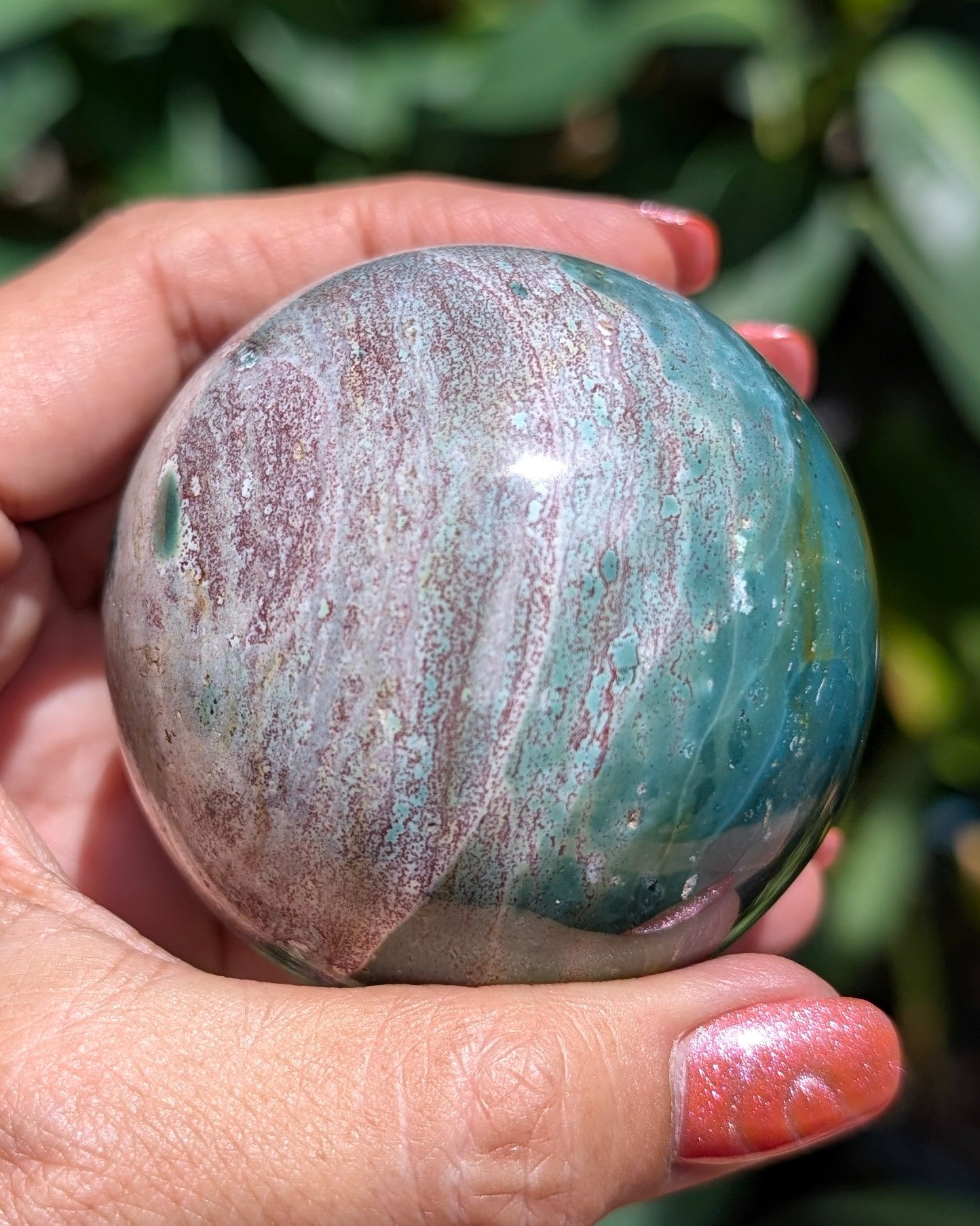 Sea Jasper Sphere - Opt. G