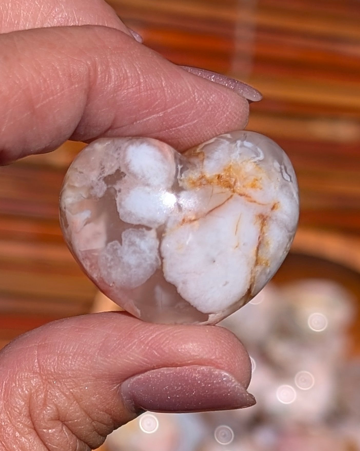 Adorable Flower Agate Mini Hearts