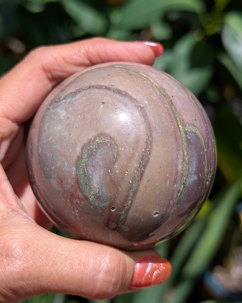 Sea Jasper Sphere - Opt. N
